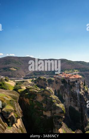 Meteora, altes heiliges Kloster von Varlaam, UNESCO, Kalabaka, Griechenland Stockfoto