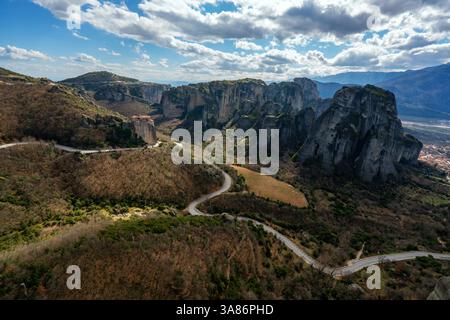 Meteora, altes heiliges Kloster von Rousanos Saint Barbara, UNESCO, Kalabaka, Griechenland Stockfoto