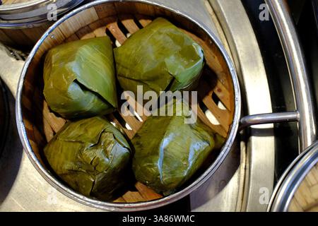 Dim Sum und Knödelbuffet in einem Restaurant, Dampfkörbe, Ho Chi Minh City, Vietnam Stockfoto