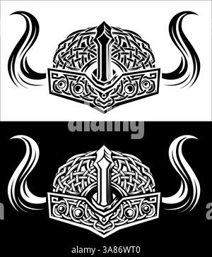 Wikinger Krieger Helm Stock Vektor