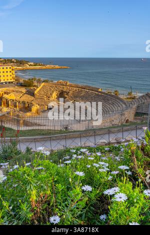 Römisches Amphitheater, UNESCO, Tarragona, Katalonien, Spanien Stockfoto
