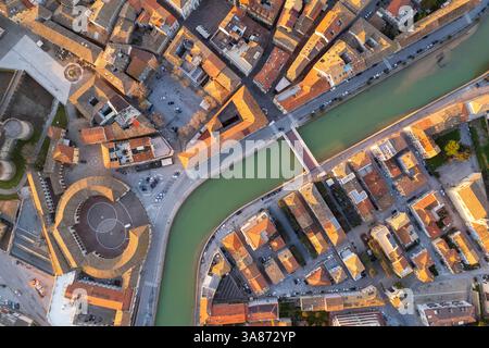 Luftaufnahme der italienischen Stadt Senigallia Stockfoto