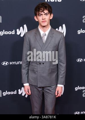Beverly Hills, Usa. März 2025. BEVERLY HILLS, LOS ANGELES, KALIFORNIEN, USA - 27. MÄRZ: Joe Locke kommt zu den 36. Jährlichen GLAAD Media Awards Los Angeles, die am 27. März 2025 im Beverly Hilton Hotel in Beverly Hills, Los Angeles, Kalifornien, USA, stattfinden. (Foto: Xavier Collin/Image Press Agency) Credit: Image Press Agency/Alamy Live News Stockfoto
