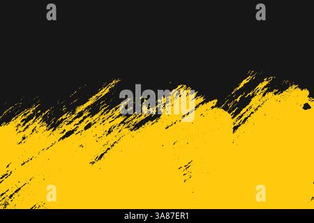 Urbane Grunge-Textur in Schwarz und Gelb mit körnigem Sprayeffekt. Gelbe Fragmentierte Grungy-Textur. Hintergrund Der Staubüberlagerung Mit Kornstruktur Stock Vektor