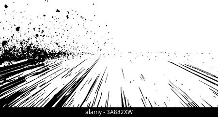 Grunge Hintergrund mit zerkratzter Papierstruktur. Veraltetes Schwarz-weiß-Überzug mit Rissen, Schmutz und Vintage-Elementen für urbanes Retro-Design Stock Vektor