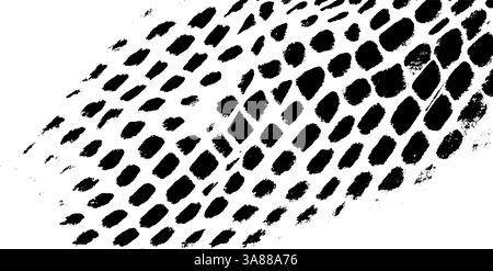 Schlangenmuster mit Reptilienschalen und Distress-Beton-Effekt. Stock Vektor