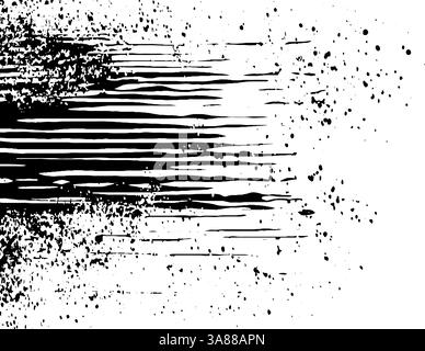 Hintergrund aus gereiftem Grunge-Papier mit alten Kratzern, verstörter Textur und rustikaler Schwarzweiß-Überlagerung. Perfekt für Retro-Fotografie, Urban Stock Vektor