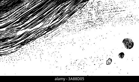 Vintage zerkratzter Papierhintergrund mit schwarz-weiß vertiefter Textur. Veraltete Grunge-Überzüge mit Rissen, Schmutz und rustikalem Retro-Effekt für Stock Vektor