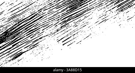 Grunge Hintergrund mit zerkratzter Papierstruktur. Veraltetes Schwarz-weiß-Überzug mit Rissen, Schmutz und Vintage-Elementen für urbanes Retro-Design Stock Vektor