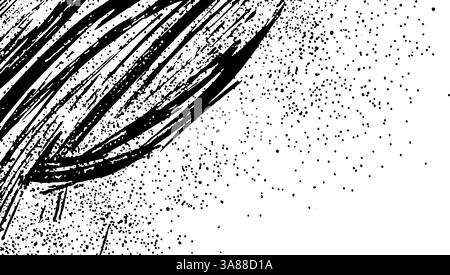 Grunge Hintergrund mit zerkratzter Papierstruktur. Veraltetes Schwarz-weiß-Überzug mit Rissen, Schmutz und Vintage-Elementen für urbanes Retro-Design Stock Vektor