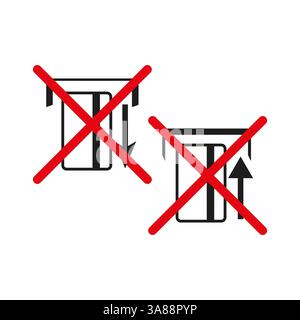 Falsches Einfügesymbol. Rotes Kreuz. Vorsicht bei Zahlungszeitpunkten. Schwarze Form des Vektors. Stock Vektor