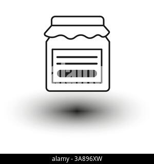 Symbol für JAR-Etikett. Schwarz umrissener Behälter. Vektor-Lebensmitteldesign. Minimalistisches Formsymbol. Stock Vektor