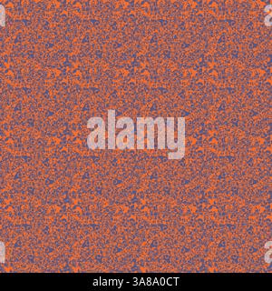 Ein nahtloses Muster aus orangefarbenen und blauen Blättern auf blauem Hintergrund Stock Vektor