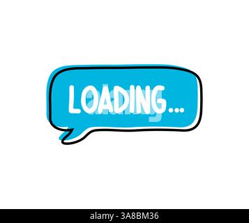Wird Geladen. Abzeichen, Symbol, Logo-Vektor-Design-Illustration auf weißem Hintergrund Stock Vektor