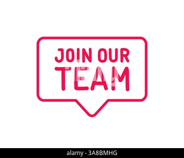 Treten Sie Unserem Team Bei. Abzeichen, Symbol, Logo-Vektor-Design-Illustration auf weißem Hintergrund Stock Vektor