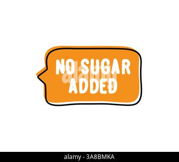 Kein Zucker Zugesetzt. Abzeichen, Symbol, Logo-Vektor-Design-Illustration auf weißem Hintergrund Stock Vektor