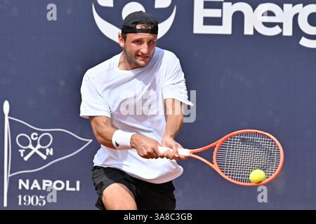 Neapel, Italien. März 2025. Italien, 29. märz 2024: Federico Arnaboldi während des ATP Challenger Napoli Tennis Cup 2025, Italien (Felice de Martino/SPP) Credit: SPP Sport Press Photo. /Alamy Live News Stockfoto