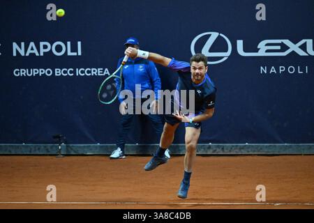 Neapel, Italien. März 2025. Italien, 29. märz 2024: Stan Wawrinka während des ATP Challenger Napoli Tennis Cup 2025, Italien (Felice de Martino/SPP) Credit: SPP Sport Press Photo. /Alamy Live News Stockfoto