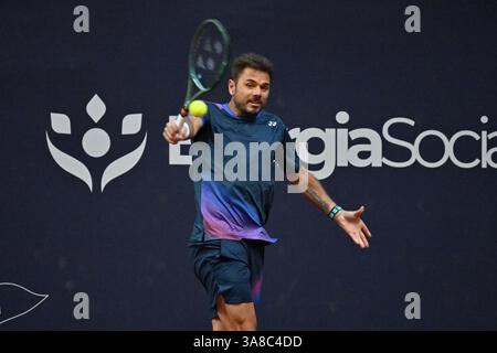 Neapel, Italien. März 2025. Italien, 29. märz 2024: Stan Wawrinka während des ATP Challenger Napoli Tennis Cup 2025, Italien (Felice de Martino/SPP) Credit: SPP Sport Press Photo. /Alamy Live News Stockfoto