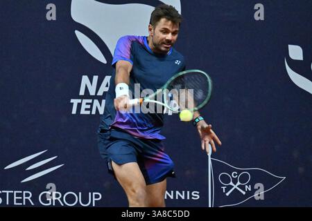 Neapel, Italien. März 2025. Italien, 29. märz 2024: Stan Wawrinka während des ATP Challenger Napoli Tennis Cup 2025, Italien (Felice de Martino/SPP) Credit: SPP Sport Press Photo. /Alamy Live News Stockfoto