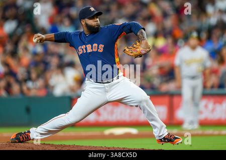 20. August 2017: Houston Astros Relief Pitcher Francis Martes (58) während eines Major League Baseballspiels zwischen den Oakland Athletics und den Houston Astros im Minute Maid Park in Houston, Texas. Chris Brown/CSM(Kreditbild: &Copy; Chris Brown/CSM via ZUMA Wire) Stockfoto