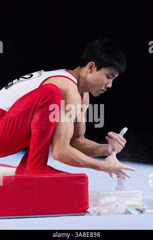 5. Oktober 2017: Garam Bae of South Korea (252) feiert beim All-Around-Finale der Kunstturnen-Weltmeisterschaft 2017 im Olympiastadion in Montreal, Kanada. Daniel Lea/CSM(Kreditbild: &Copy; Daniel Lea/CSM via ZUMA Wire) Stockfoto
