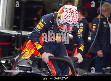 Monza, Italien - September 08, 2019: FIA Formula One World Championship, Grand Prix von Italien mit Max Verstappen, Aston Martin Red Bull Racing Stockfoto