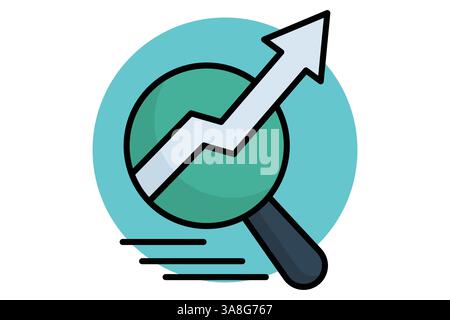 SEO-Symbol. Symbolstil für farbige Umrisse. Symbol für digitales Marketing. Vektorillustration für Geschäftselemente Stock Vektor