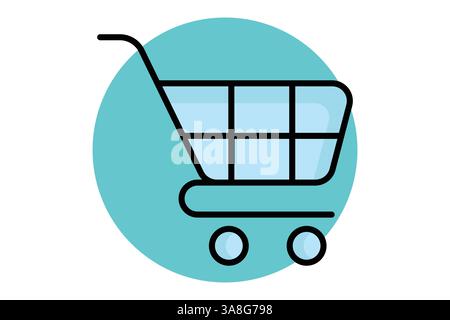Einkaufswagen-Symbol. Liniensymbolstil. Symbol für digitales Marketing. Vektorillustration für Geschäftselemente Stock Vektor