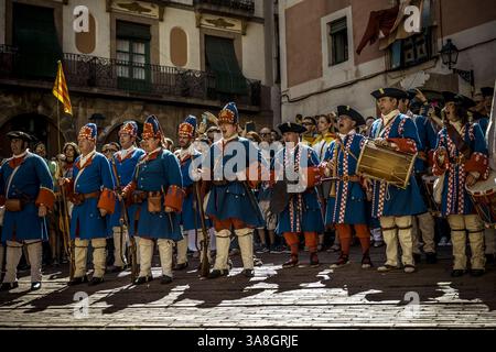 11. September 2017 - Barcelona, Katalonien, Spanien - die "Miquelets von Barcelona", historische gekleidete Soldaten, Parade vor dem Denkmal "Fosser de Moreres" am "Diada" (katalanischer Nationalfeiertag) in Barcelona (Credit Image: © Matthias Oesterle Via ZUMA Wire) Stockfoto