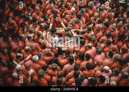 23. September 2017 - Barcelona, Katalonien, Spanien - die Casteller de Barcelona bilden während des Stadtfestes La Merce die Basis eines menschlichen Turms (Bild: © Matthias Oesterle Via ZUMA Wire) Stockfoto
