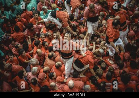 23. September 2017 - Barcelona, Katalonien, Spanien - die Casteller de Barcelona feiern einen ihrer menschlichen Türme während Barcelonas Stadtferien „La Merce“ (Bild: © Matthias Oesterle Via ZUMA Wire) Stockfoto