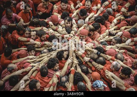 23. September 2017 - Barcelona, Katalonien, Spanien - die Casteller de Barcelona bilden während des Stadtfestes La Merce die Basis eines menschlichen Turms (Bild: © Matthias Oesterle Via ZUMA Wire) Stockfoto