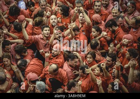 23. September 2017 - Barcelona, Katalonien, Spanien - die Casteller de Barcelona feiern einen ihrer menschlichen Türme während Barcelonas Stadtferien „La Merce“ (Bild: © Matthias Oesterle Via ZUMA Wire) Stockfoto