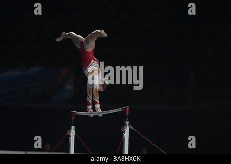 3. Oktober 2017: Turnerin Nina Derwael (BEL) tritt während der Qualifikation bei der 47. FIG-Weltmeisterschaft im Kunstturnen im Olympiastadion in Montreal an. Melissa J. Perenson/CSM(Kreditbild: &Copy; Melissa J. Perenson/CSM via ZUMA Wire) Stockfoto