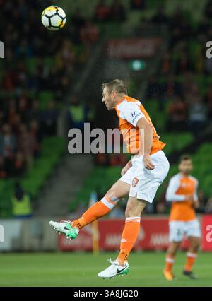 Oktober 2017 – Melbourne, Victoria, Australien – Melbourne, Victoria, Australien - Avram Papadopoulos (#6) von Brisbane Roar im 1. Runde Spiel zwischen Melbourne City und Brisbane Roar im AAMI Park in Melbourne, Australien während der australischen A-League-Saison 2017/2018. (Kreditbild: © Theo Karanikos via ZUMA Wire) Stockfoto