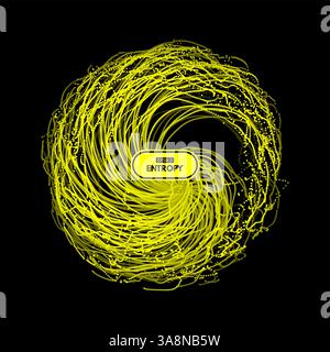 3d-abstrakte Sphäre. Array mit dynamischen Partikeln. Moderne Wissenschaft und Technologie Element. Vector Illustration. Stock Vektor