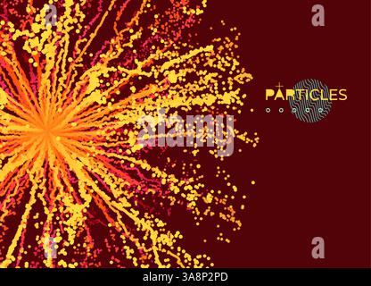 Abstrakte Wissenschaft oder Technologie Hintergrund. Array mit dynamischen Partikeln. Vector Illustration. Stock Vektor