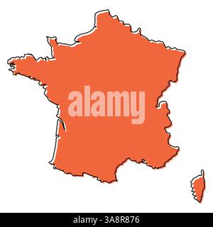 Frankreich Karte Symbol Form, Reise Web flach Konzept Symbol Symbol Vektor Illustration . Stock Vektor