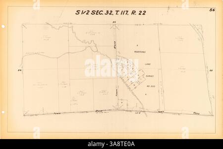 Der Atlas von Minnetonka Village enthält detaillierte Karten mit Grundbesitz, Streckenabschnitten, Eisenbahnstrecken und einem Index zur Dokumentation der Grundstückserweiterungen. Stockfoto
