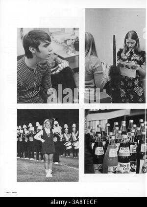 Diese Ausgabe 1973 des Talons Yearbook der Cooper High School zeigt die Schülerschaft, die Fakultät, die Leichtathletik und verschiedene Schulaktivitäten, die während des Schuljahres 1972-1973 stattfanden. Stockfoto