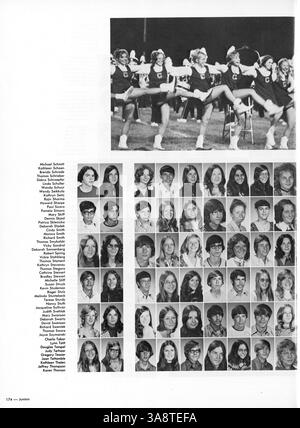 Die Ausgabe 1973 des Talons Jahrbuchs der Cooper High School beleuchtet die Schüler, Lehrkräfte, Sportmannschaften und bedeutende Schulveranstaltungen des akademischen Jahres 1972-1973. Stockfoto