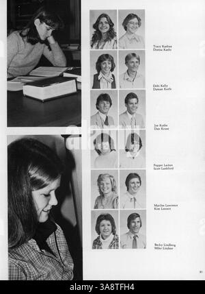 Das Jahrbuch 1981 des North Central Bible College feiert das 50-jährige Bestehen der Schule und reflektiert die wichtigsten Leistungen der Schüler, die Leistungen der Lehrkräfte und die bedeutenden Ereignisse des Schuljahres 1980-1981. Stockfoto