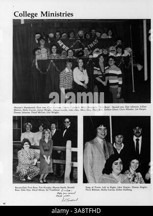 Das Jahrbuch 1981 des North Central Bible College markiert das 50. Jahr der Schule und dokumentiert die Leistungen der Schüler und der Fakultät sowie die wichtigsten Ereignisse des Schuljahres 1980-1981. Stockfoto