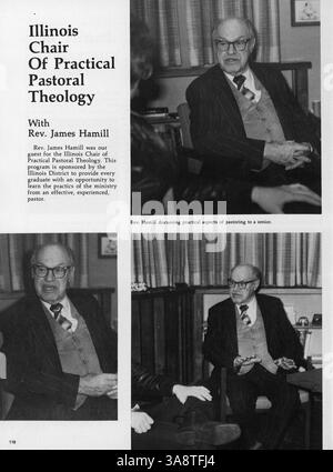 Das Jahrbuch 1981 des North Central Bible College ist das 50. Jahr der Institution und zeigt Studenten, Dozenten und Schlüsselveranstaltungen aus dem Schuljahr 1980-1981. Stockfoto