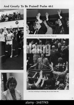 Das Jahrbuch 1981 des North Central Bible College feiert sein 50-jähriges Bestehen und dokumentiert die Studenten, die Fakultät und die wichtigsten Ereignisse des akademischen Jahres 1980-1981. Stockfoto