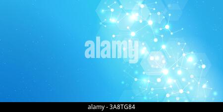 Abstrakter medizinischer Hintergrund. Wissenschaftskonzept, DNA-Hintergrund, Molekülmuster. Stock Vektor