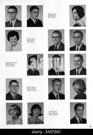 Diese Ausgabe des Aurean Jahrbuchs 1965 der Richfield High School beleuchtet die Leistungen der Schüler, sportliche Leistungen, Schulclubs und wichtige Momente aus dem Schuljahr 1964-1965. Stockfoto
