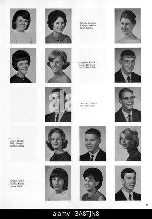 Diese Ausgabe des Jahrbuchs „Aurean“ von der Richfield High School aus dem Jahr 1965 zeigt Studenten, Dozenten, Vereine, Leichtathletik und andere Veranstaltungen aus dem akademischen Jahr 1964-1965. Stockfoto