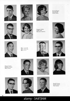 Die Ausgabe 1965 des Jahrbuchs „Aurean“ der Richfield High School beleuchtet das akademische Jahr 1964-1965 und dokumentiert Studenten, Lehrkräfte, Leichtathletik und Schulclubs. Stockfoto